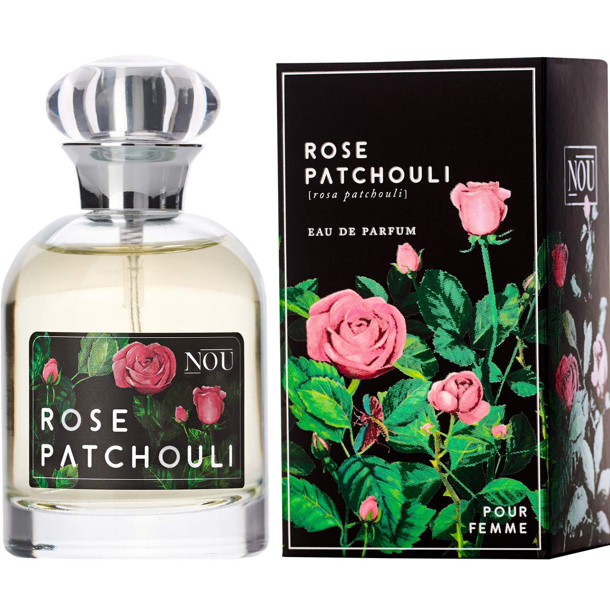 NOU Rose and Patchouli Perfume – Floral Perfume with Sweet, Citrus Notes – Natural Perfume for Women with Pure Essential Oils – Fresh Smelling Perfume Rose and Patchouli Perfume – 1.7 fl oz EDP