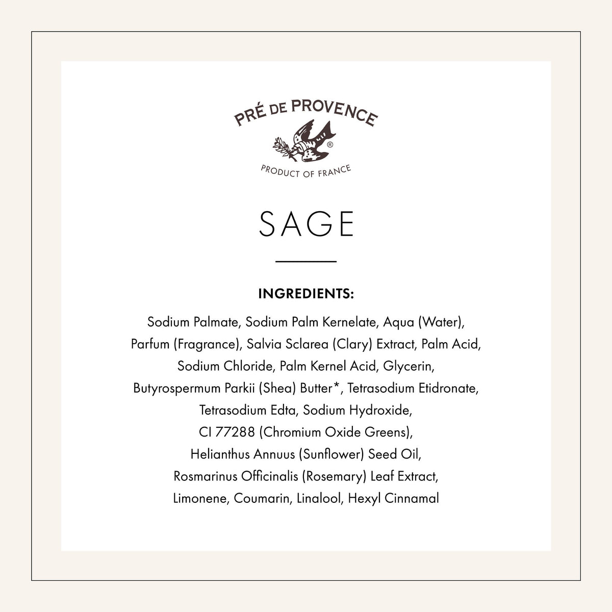 Pre de Provence Sage Soap Bar Quad-Milled Shea Butter | Pack of 12