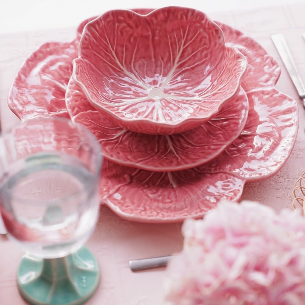 Bordallo Pinheiro Pink Cabbage Bowls handmade in portugal