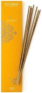Esteban Bamboo Ambre Sticks | 20 Incense Sticks Natural Traditionally Made Vegetal Binder Colorant Free | AMBRE