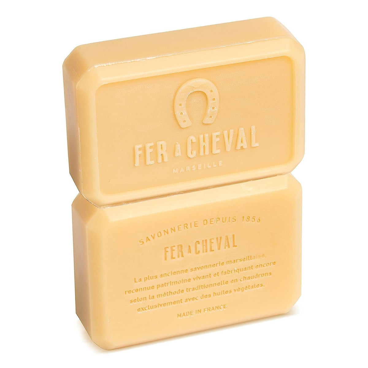 Fer à Cheval Natural Marseille Soap Bars, Pack of 2 - Gentle Perfumed Soap with White Tea & Yuzu Scent - Organic Bath Soap - Enriched with Shea Butter & Sweet Almond Oil, 125g Each