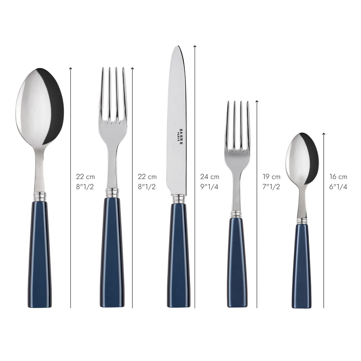 20-Piece Flatware Set For 4 - Icône Collection - Knives, Forks, Soup Spoons, Teaspoons & Dessert Forks - Stainless Steel & Acrylic - Dishwasher Safe - White