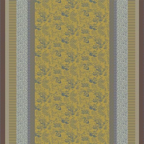 Garnier Thiebaut 59"x87" Rectangle Mille Vergers Mordore French Tablecloth, Coated Cotton