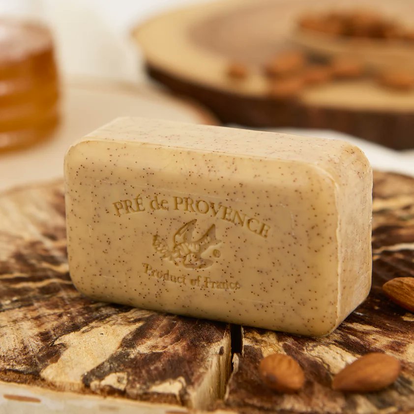 Pre de Provence Honey Almond Soap Bar, 250g quad-milled French soap