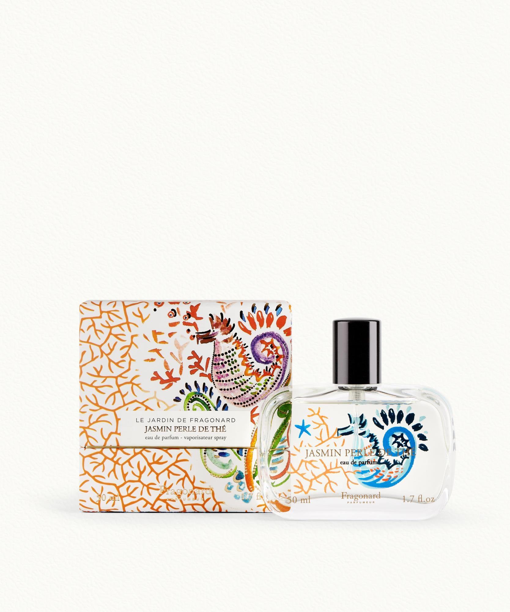 Fragonard Jasmin Perle de The Eau de Parfum 50ml bottle on white background
