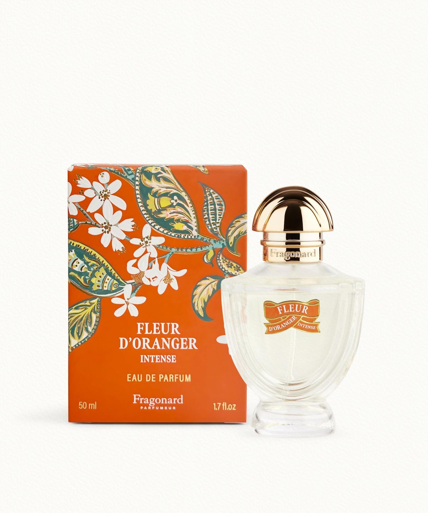 Fragonard Fleur d'Oranger Intense Eau de Parfum 50ml bottle on white background