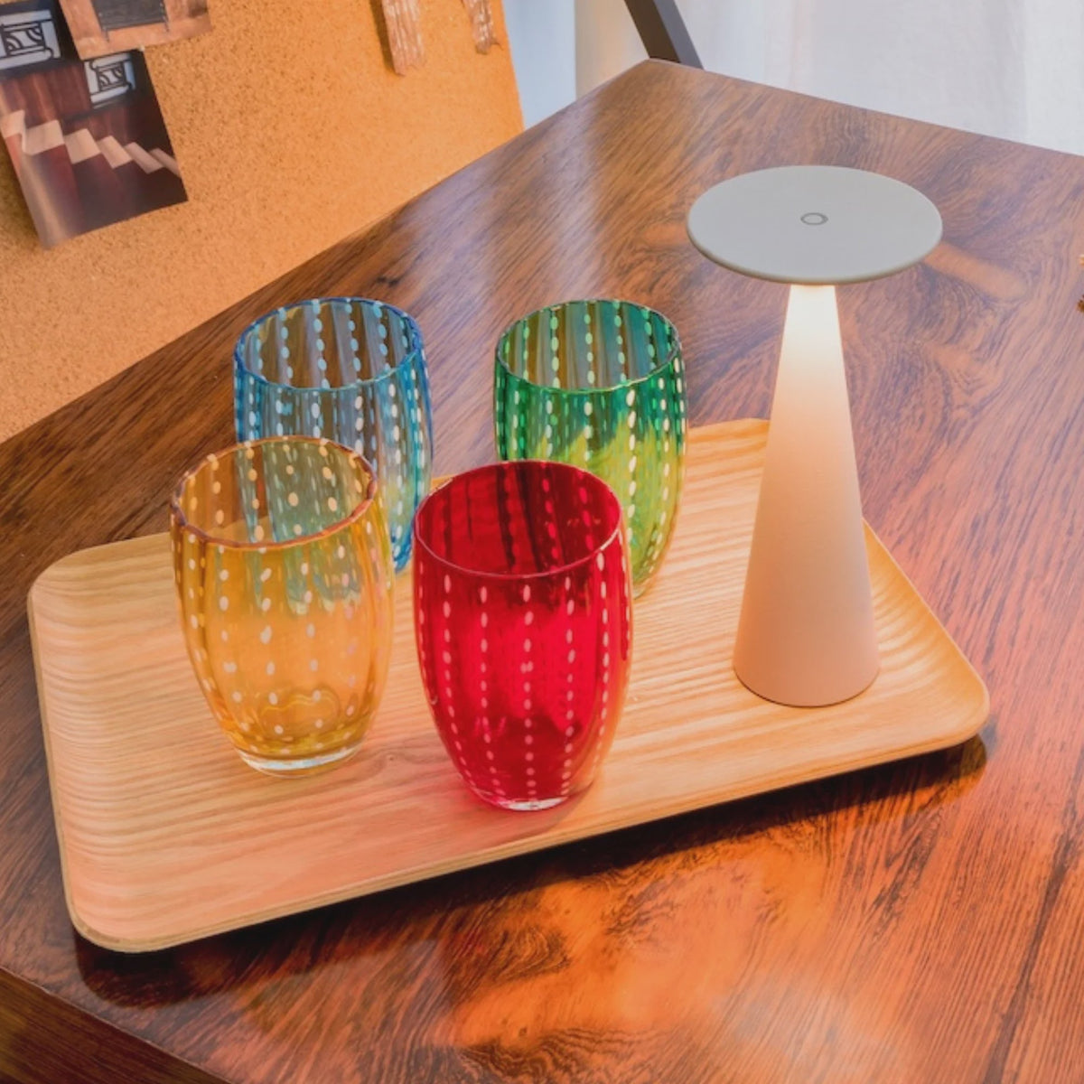 Zafferano Perle Tumblers Glass Set 6 | Assorted Color Tumblers