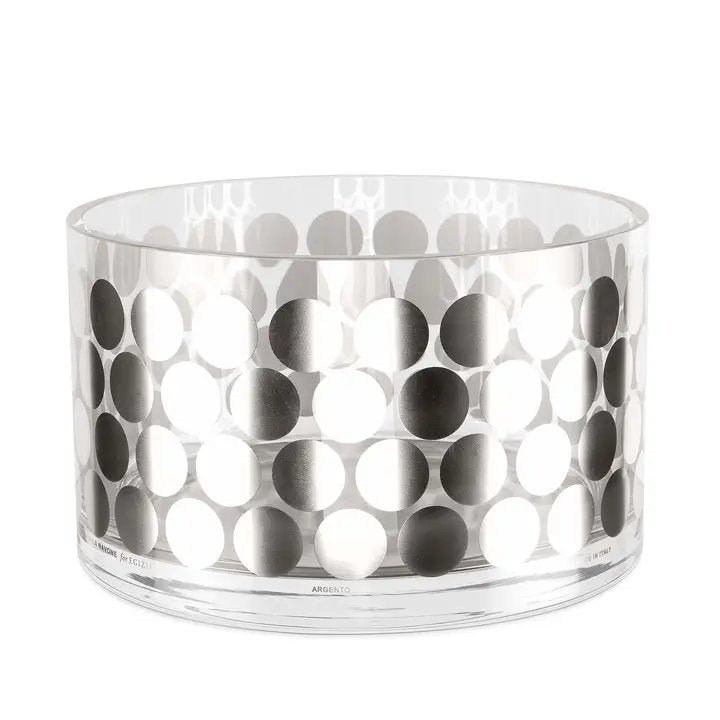 Egizia, Shot Glasses "Punto-Argento" Set-6 Decorated Hand Made Silk-Screen Silver