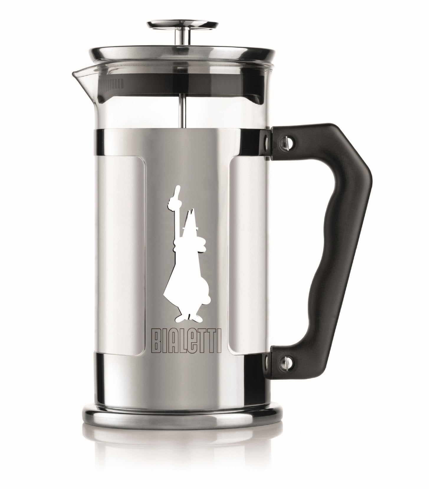 Bialetti Preziosa French Press 3 Cup – Stainless Steel & Glass (12 oz)