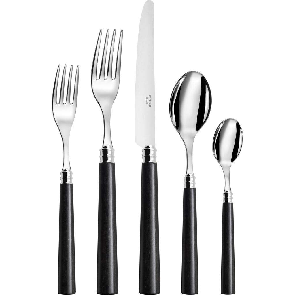 Capdeco Marat Flatware Set 5 Piece Place Setting | Black