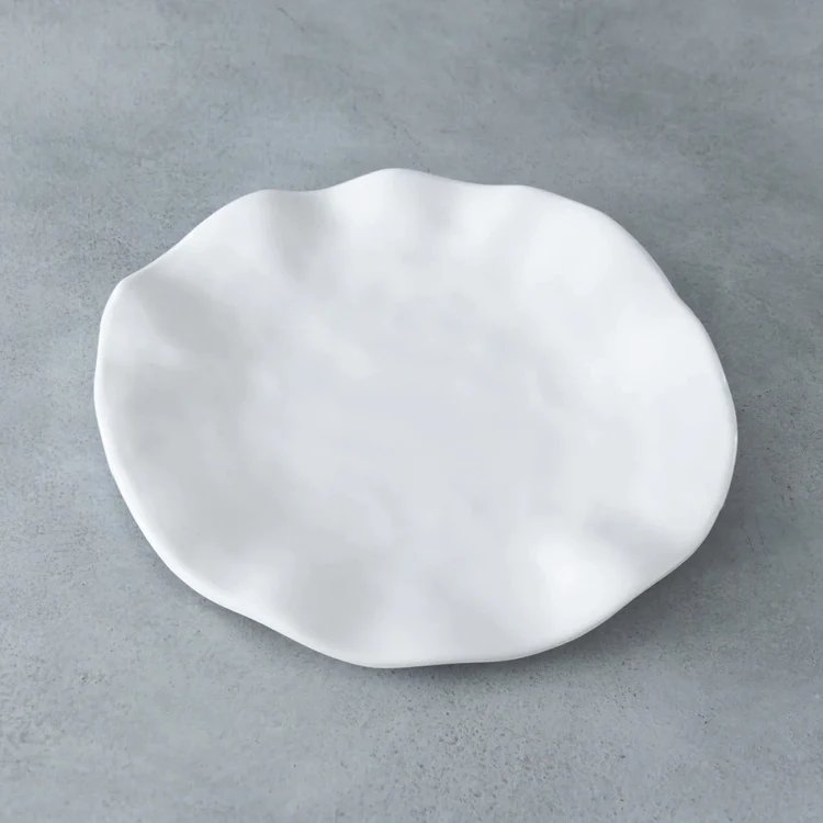 VIDA Havana Salad Plate in White Melamine | Set of 4 | 9"D