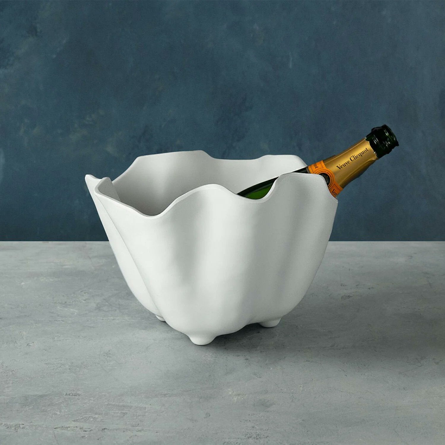 Beatriz Ball VIDA Nube white satin melamine ice bucket close-up sculptural surface detail