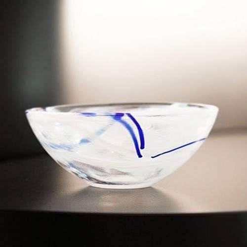 Kosta Boda Contrast Glass Bowl in White Multicolor | Small