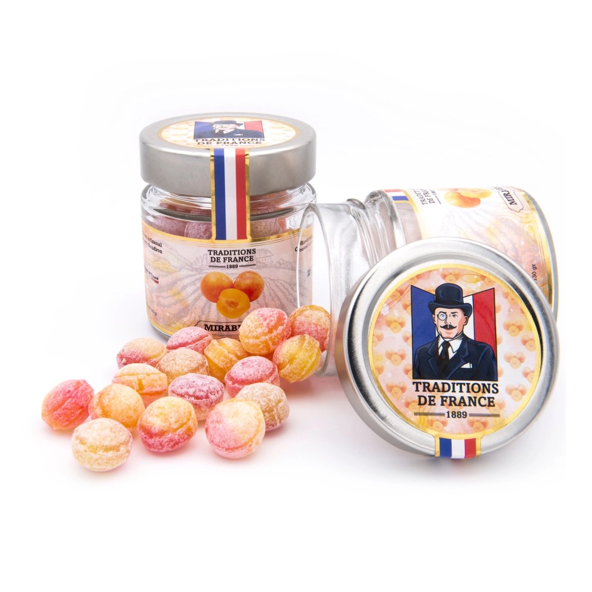 TRADITIONS DE FRANCE French Old Fashioned Hand Made Hard Candy in Gift Jars | Set of 2