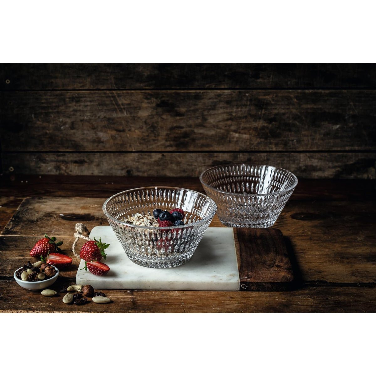 Nachtmann Ethno Set-2 Bowls Crystal Glass 6.5"D Serveware