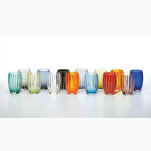 Perle Glass Tumblers (10.8oz ) | Set of 2 | Gray