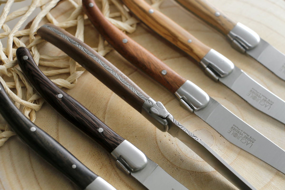 Andre Verdier Laguiole 'Essentiel' 4 Steak Knives | Olivewood Handle