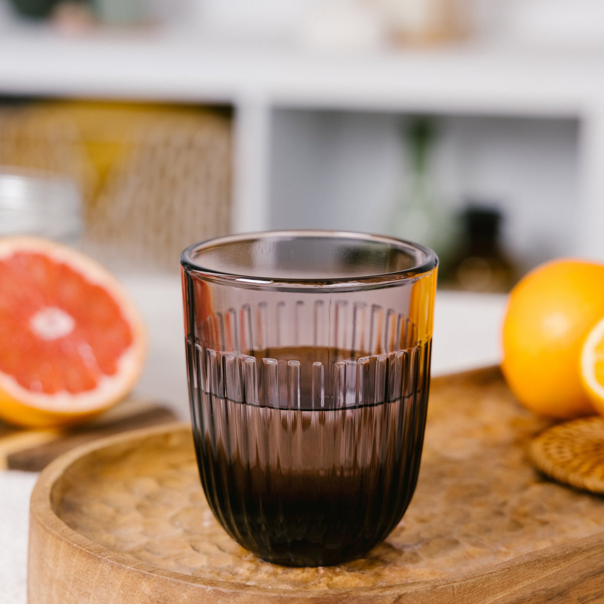 La Rochère Ouessant tumblers in eggplant glass set of 6