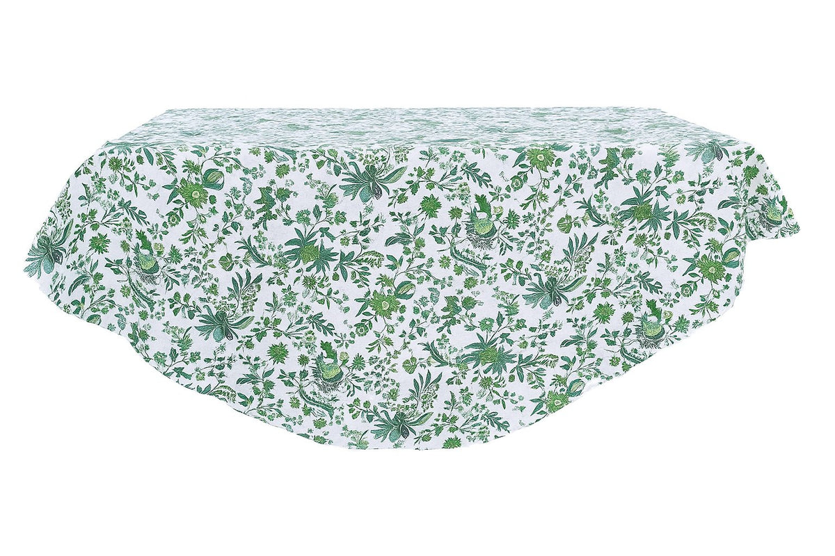 Tabluxe Linens Versailles Coated French Round Tablecloth | 70"D | Green