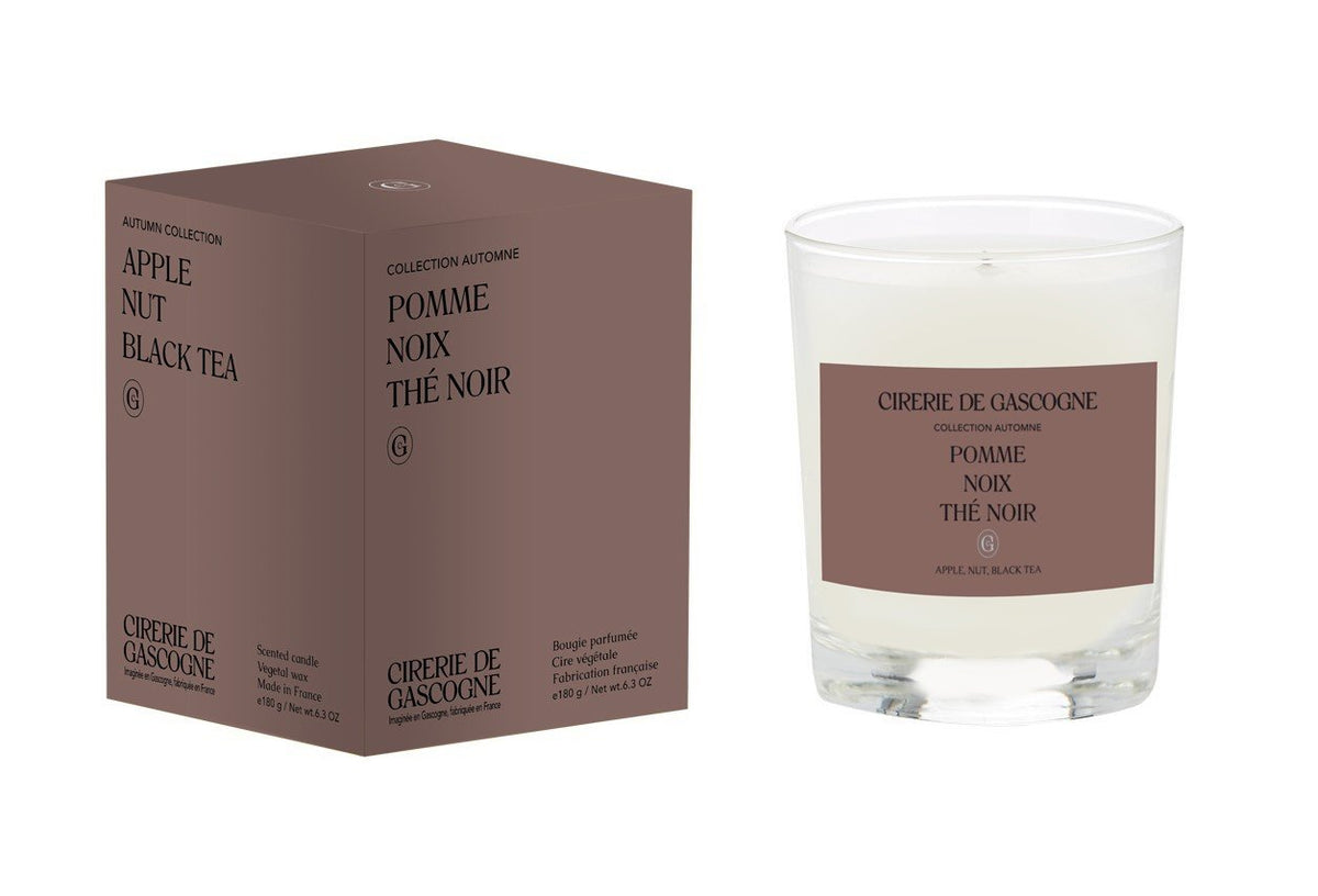 Scented Soy Candle | Apple, Black-Tea, Nut Blend Fragrance  (Pomme, Noix, The Noir)