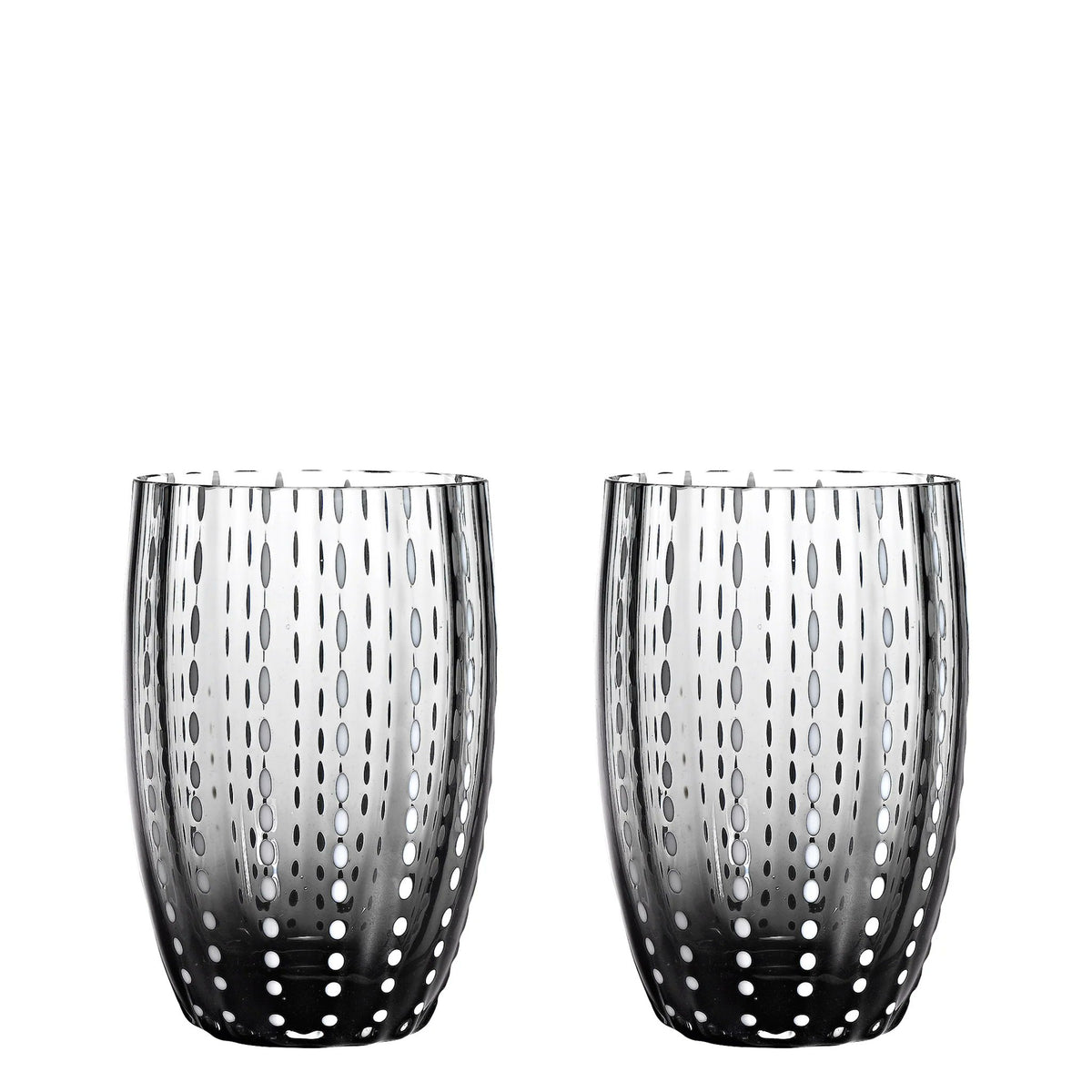 Zafferano Perle Tumblers Mouth-Blown Glass | Multi-Color | Set of 6 (10.8oz)