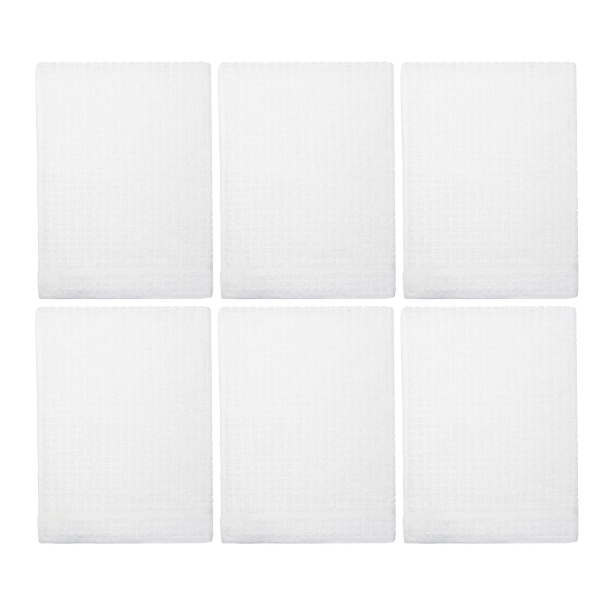 Poli-Dri Cotton Tea Towel Kitchen Linens Dish Cloth White 6-Pack White/White by Samuel Lamont