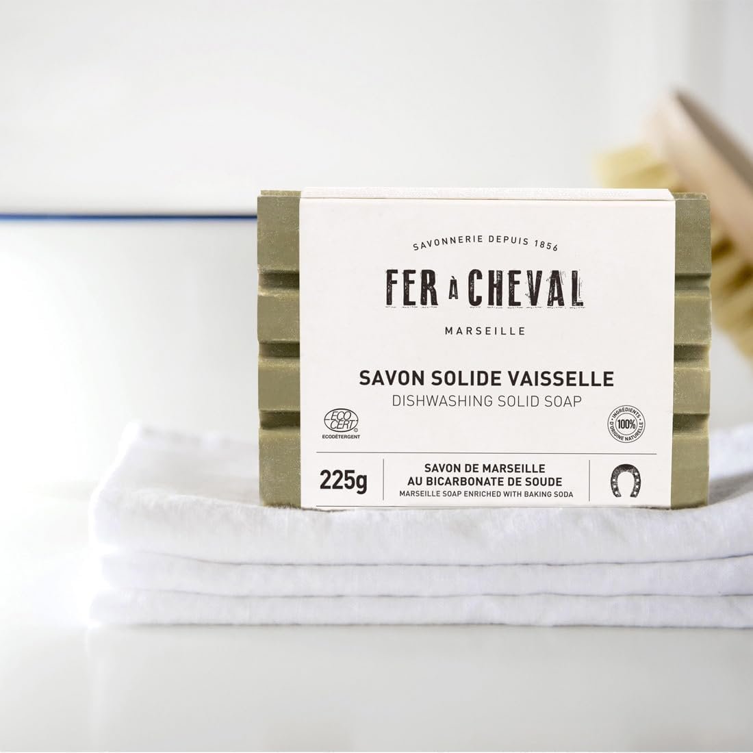 Fer à Cheval Dishwashing Dish Soap, Provencal Olive Savon De Marseille Dish Detergent, Olive Oil Based from France