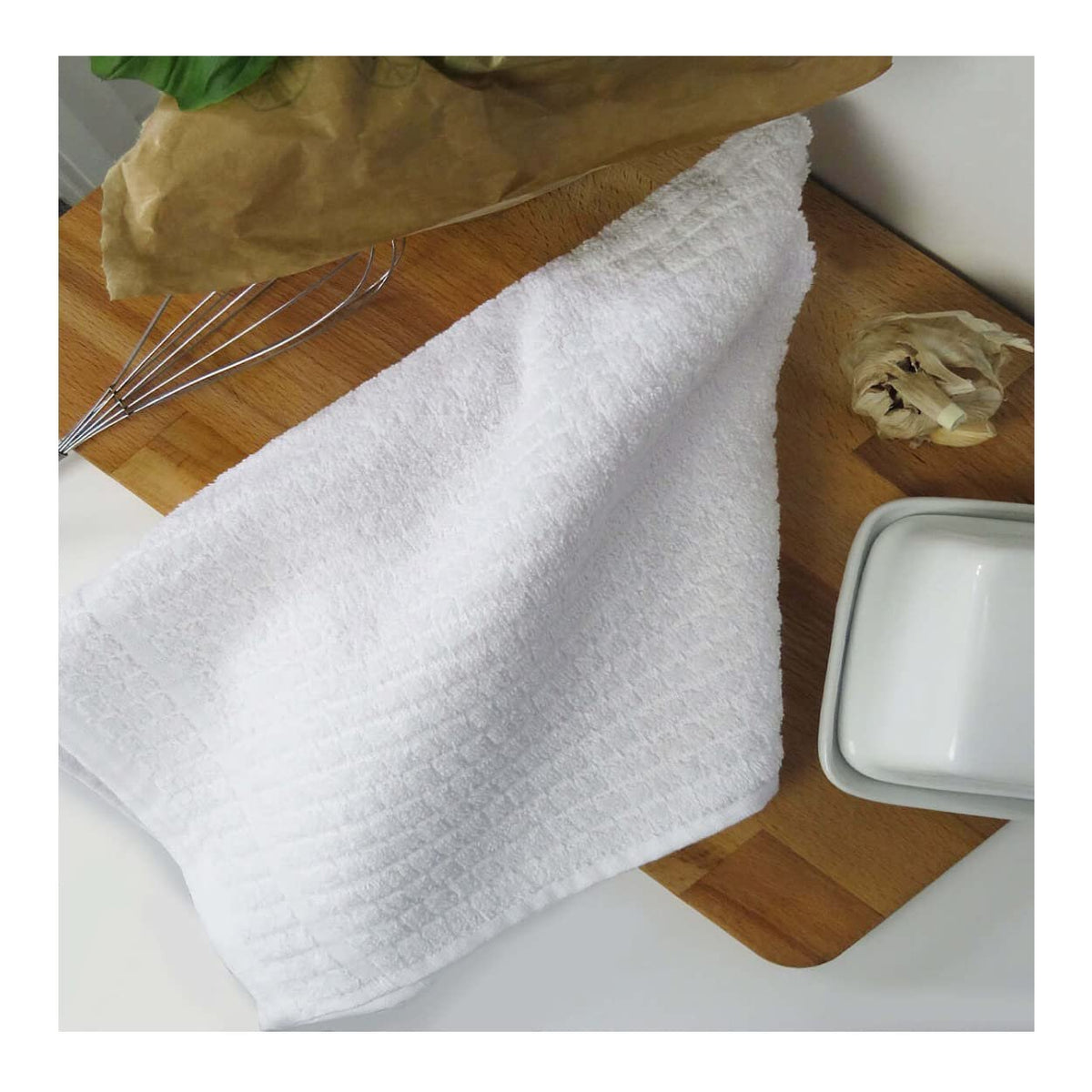 Poli-Dri Cotton Tea Towel Kitchen Linens Dish Cloth White 6-Pack White/White by Samuel Lamont
