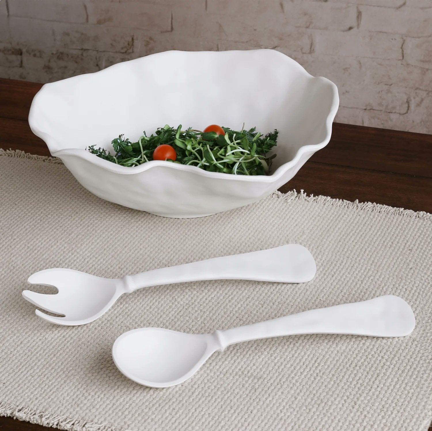 Beatriz Ball VIDA Nube Salad Servers White Melamine Set