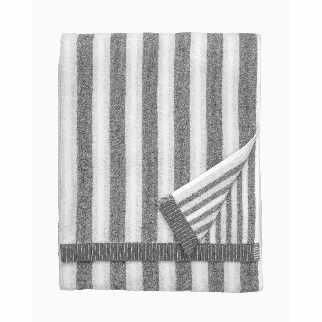 Marimekko Kaksi Raitaa Terry Cotton Bath Towel | Gray & White