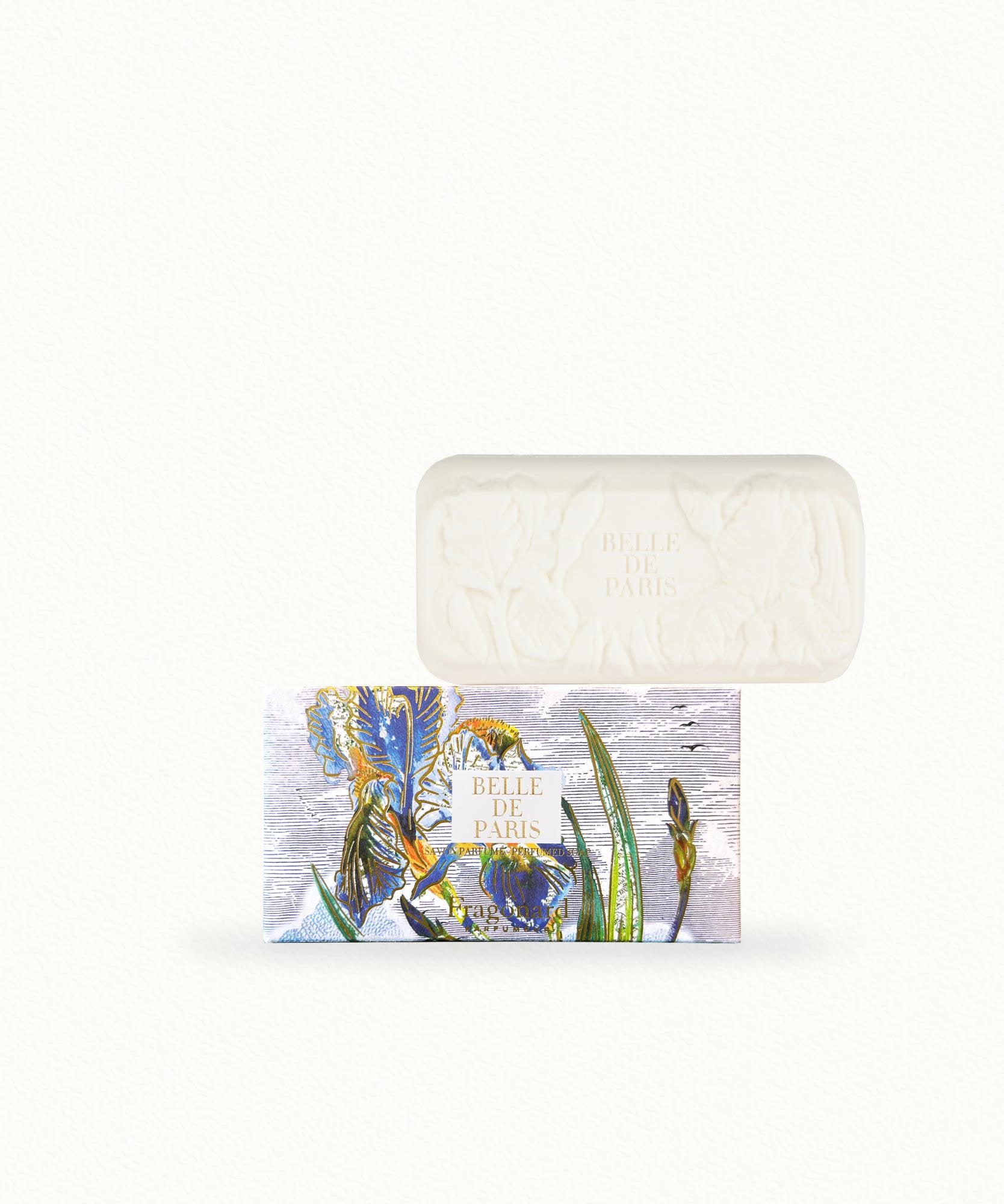Fragonard Belle de Paris perfumed soap 150g with engraved iris design