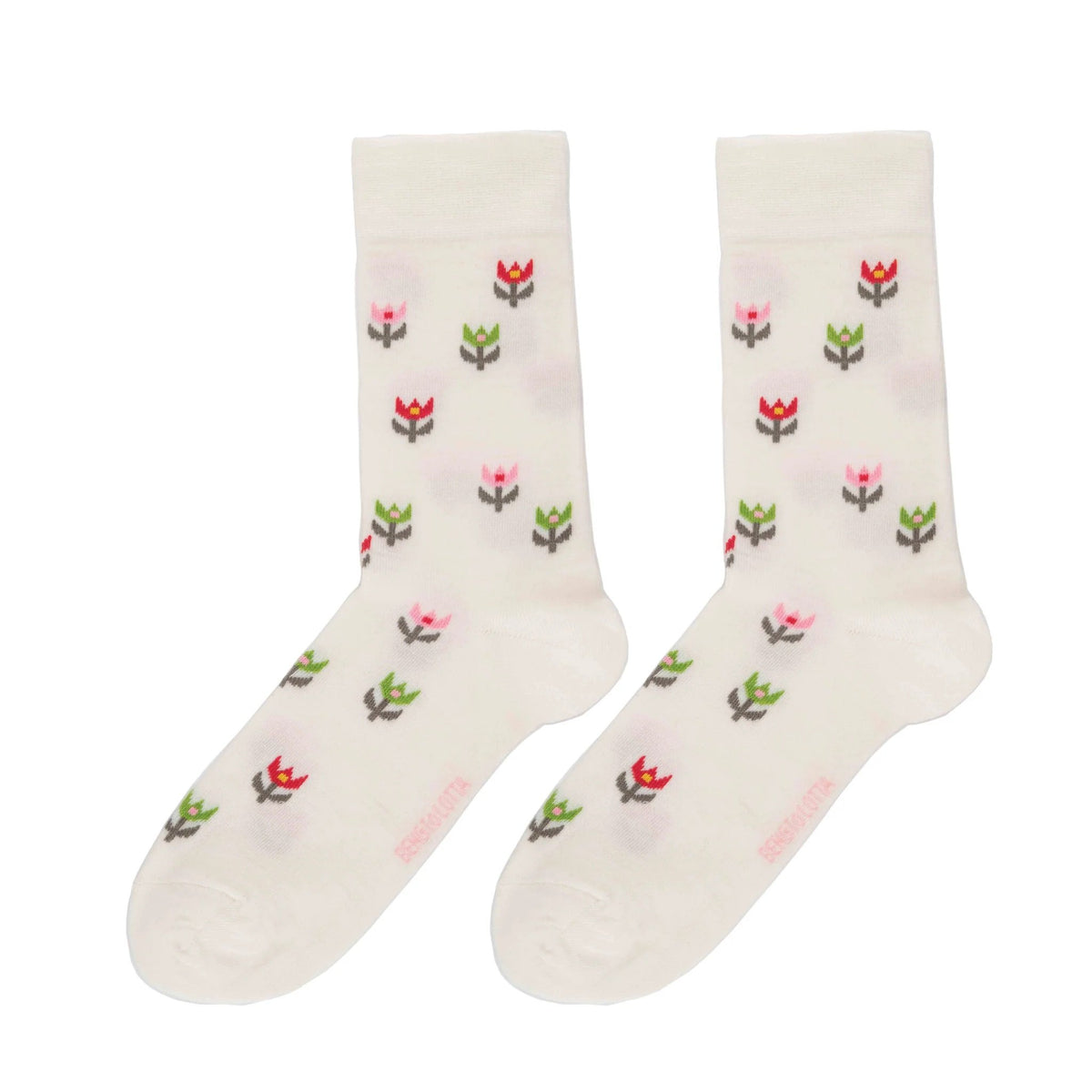 Bengt & Lotta Merino Wool Off-White Socks "Tulip" | Small