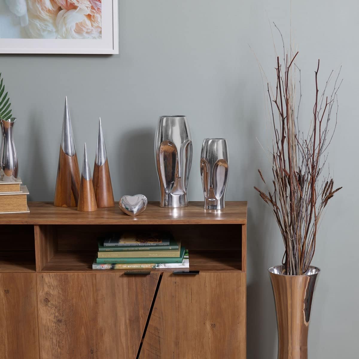 Nambe Face Vase | Flower Vase 10in, Silver, Metal Alloy | Flower Vase for Living Room, Dining Room, Tabletop Centerpiece