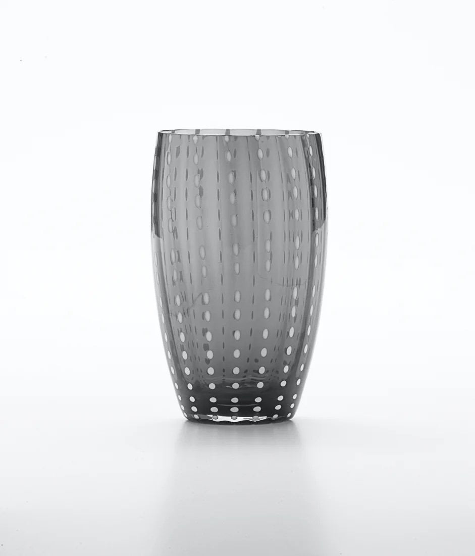 Elegant Dotted Glass Tumblers – Handblown Italian Beverage Glasses