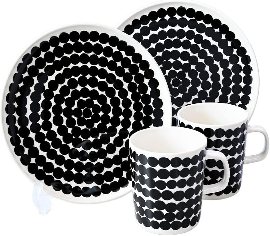 Oiva Räsymatto Kitchen Dish Set, Includes Plates & Mugs