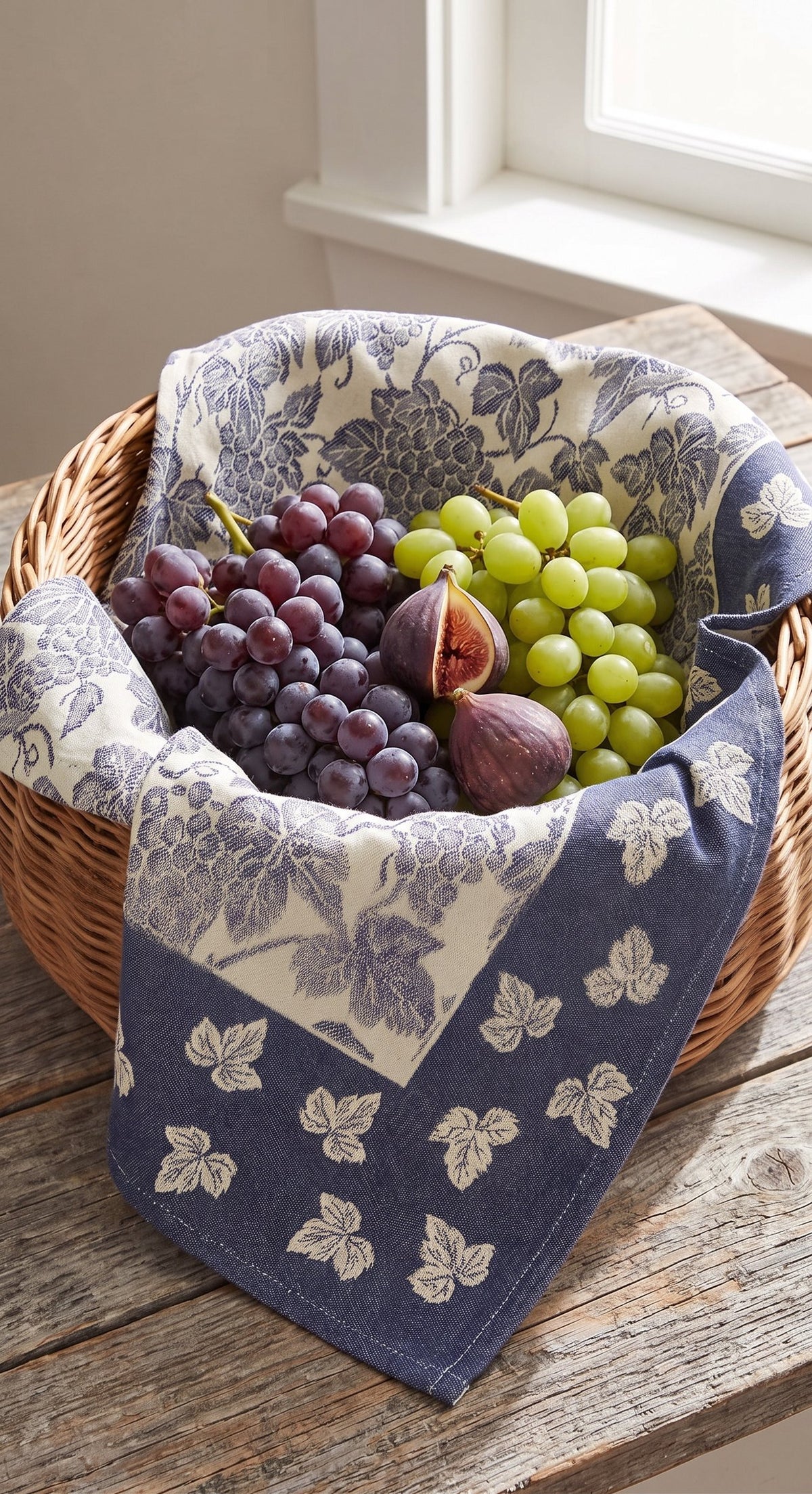 Busatti Canaiola 100% Cotton Jacquard Kitchen Towel | Navy
