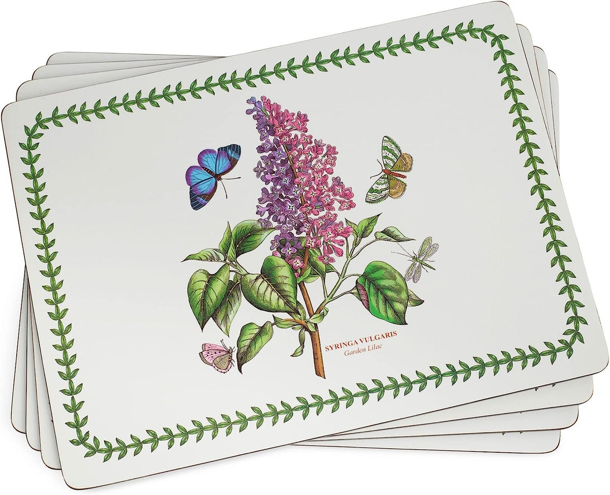 Pimpernel Botanic Garden Collection Placemats | Set of 4 | Heat Resistant Mats | Cork-Backed Board | Hard Placemat Set for Dining Table | Measures 15.7” x 11.7”