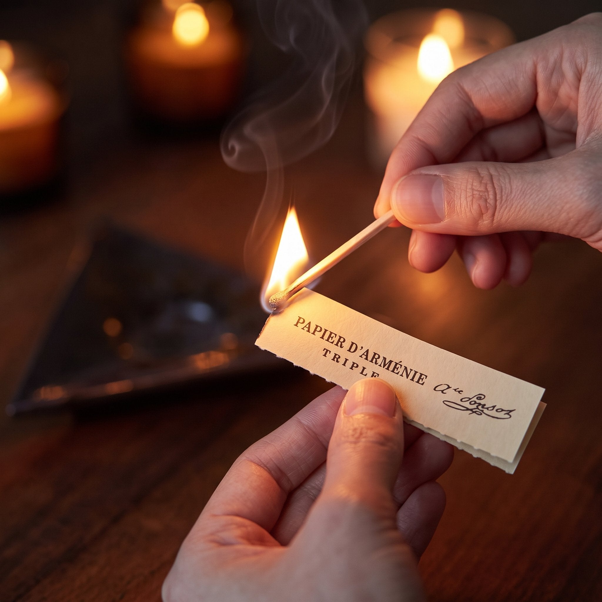 Papier d'Armenie Coffret Vintage Burning Paper Strip Lit French Home Fragrance