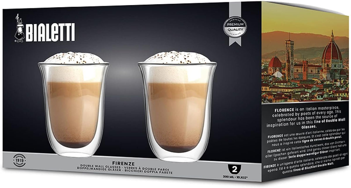 Bialetti Firenze Double Wall Borosilicate Glass Cups | Set of 2