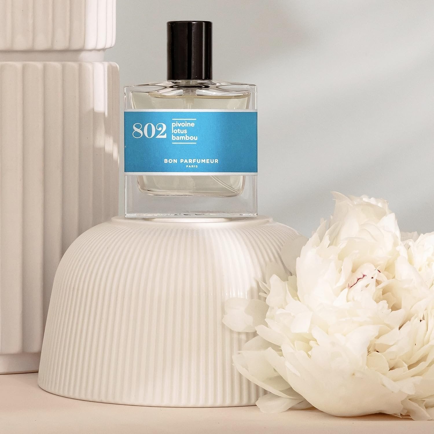 Bon Parfumeur 802 Nymphéa Céleste blue bottle detail aquatic perfume