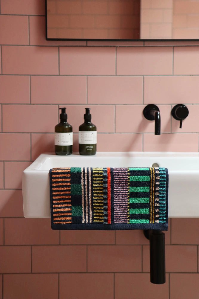 Donna Wilson Multi Stripe Towel | Soft Jacquard Cotton Towels