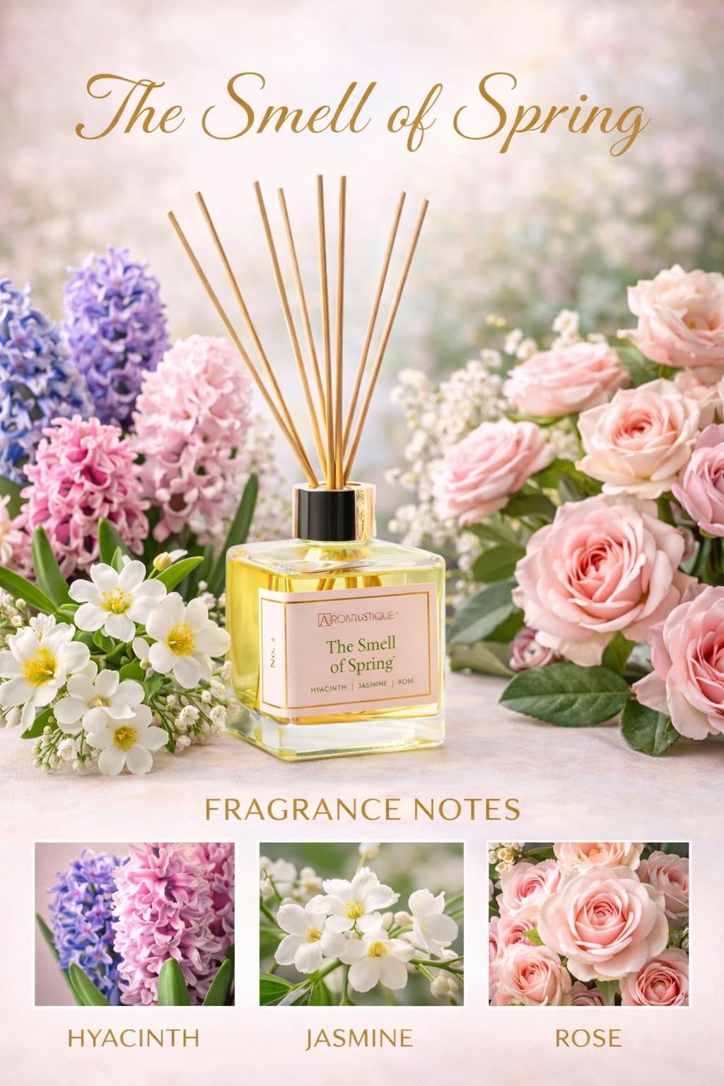 Aromatique Reed Diffuser Set - Pumpkin Spice Notes of Maple, Pumpkin, Cinnamon, Clove, Nutmeg, Cherry, Balsam Aromatherapy Scented Air Freshener Deodorizer Oil Fragrance Living Room Home Decor Gifts