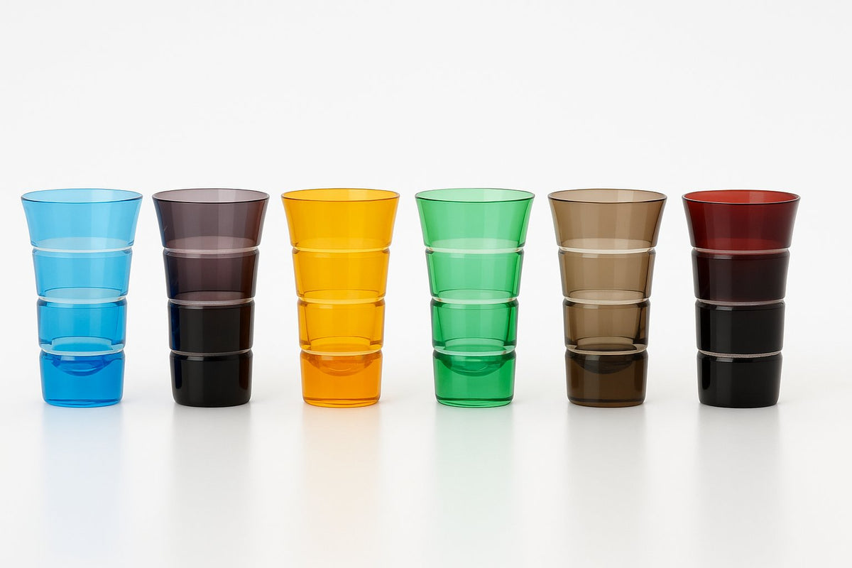 Mixed Color Shot Glass Set | Mouth-Blown Barware | Set of 6