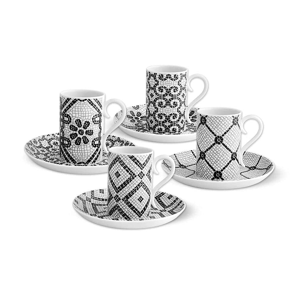 Calcada Portuguesa Set of 4 Coffee Cups & Saucers