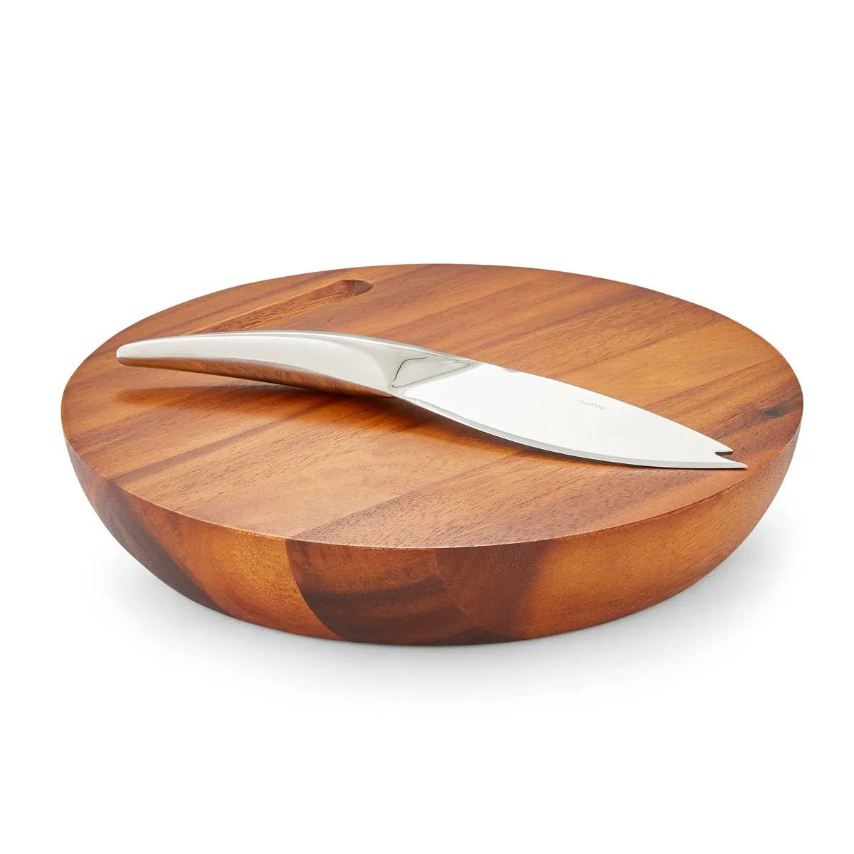 Nambé Harmony Cheese Board with Knife | Acacia Wood & Stainless Steel