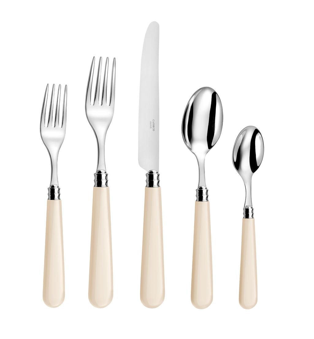 Capdeco Altea Ivory 18/10 Stainless Flatware Set, 5-Piece Setting