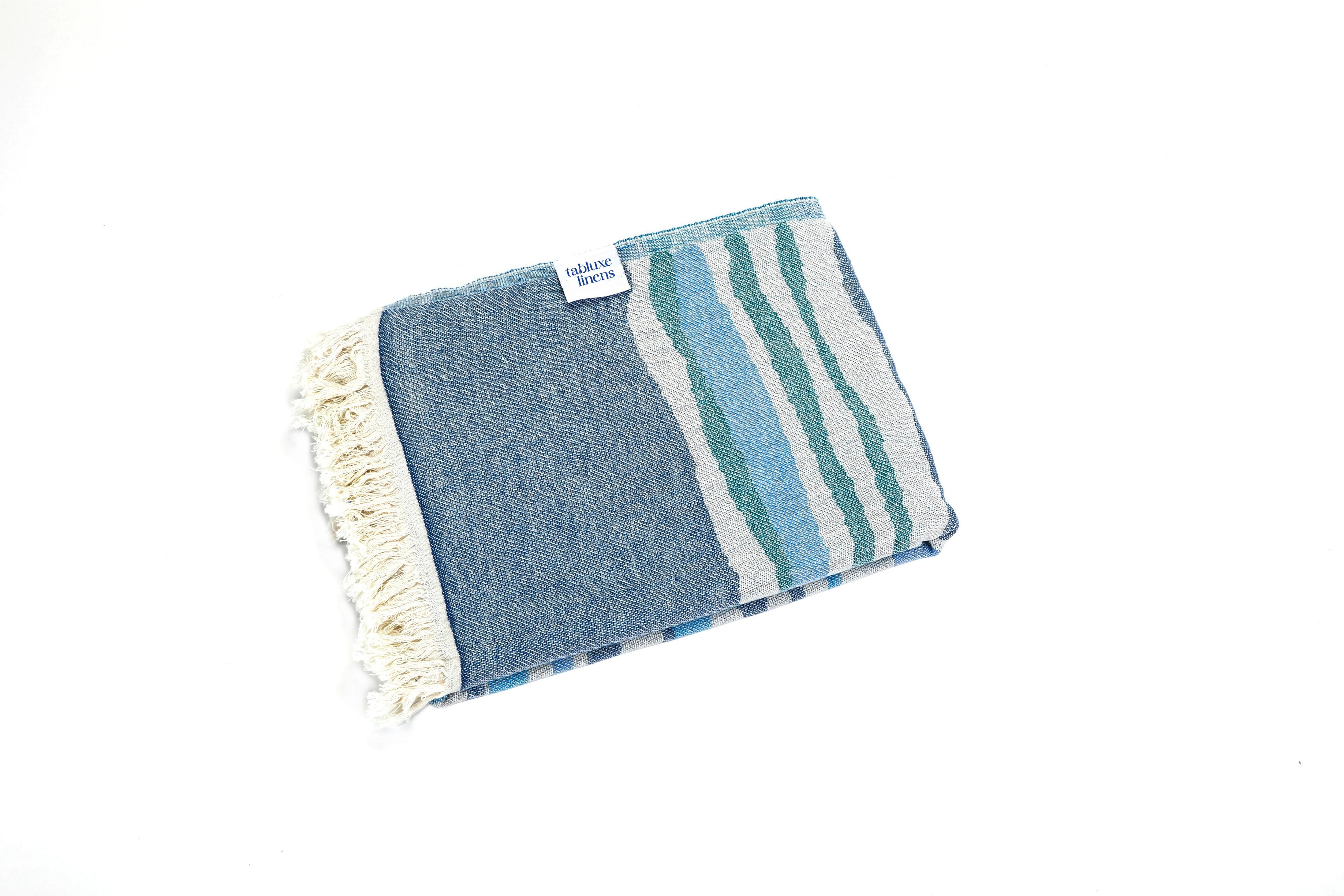 Blue Wave Turkish Towel - Thumbnail 2