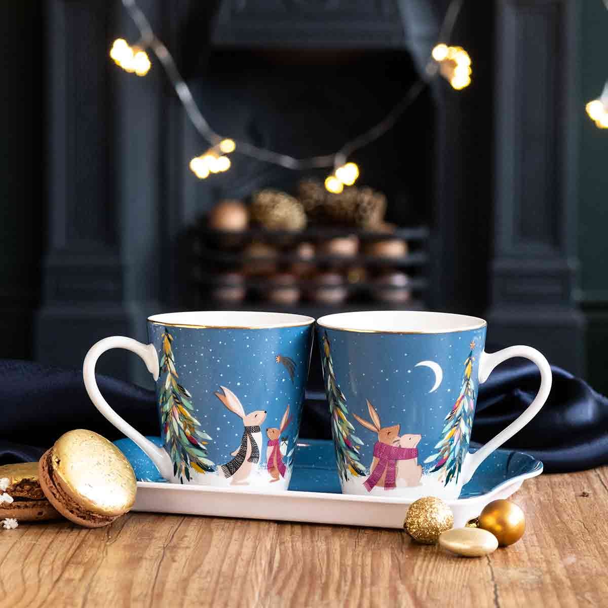 Sara Miller London India Mug & Tray Set | Elephant's Oasis