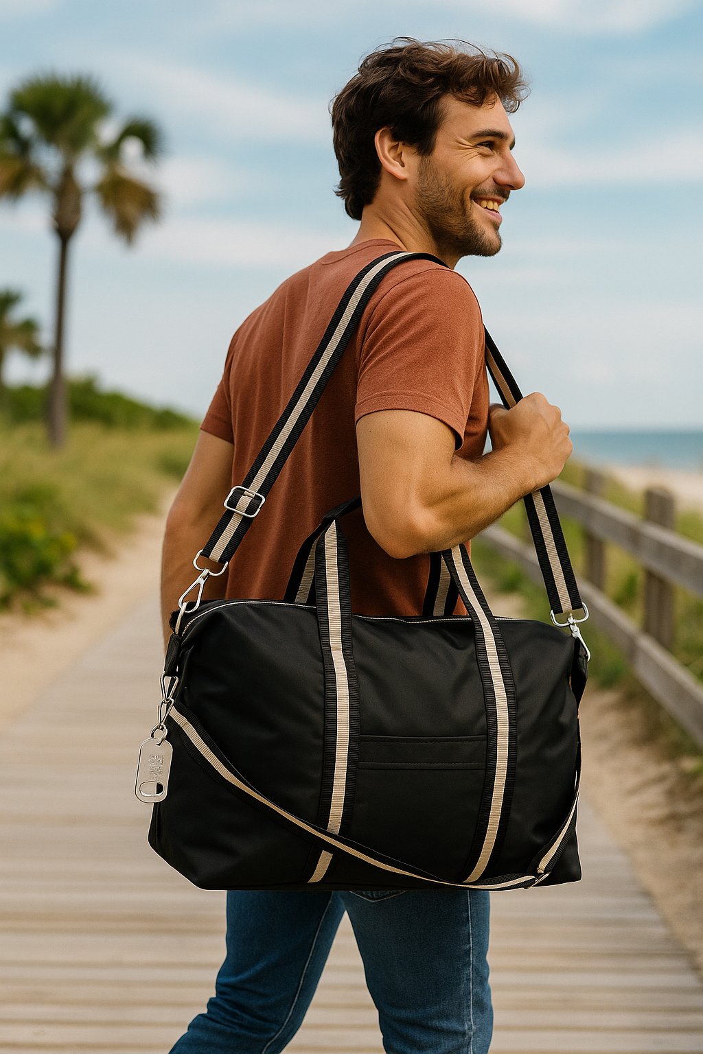 Water-Resistant Nylon Sports Bag – Gym, Beach, Travel & Everyday Tote