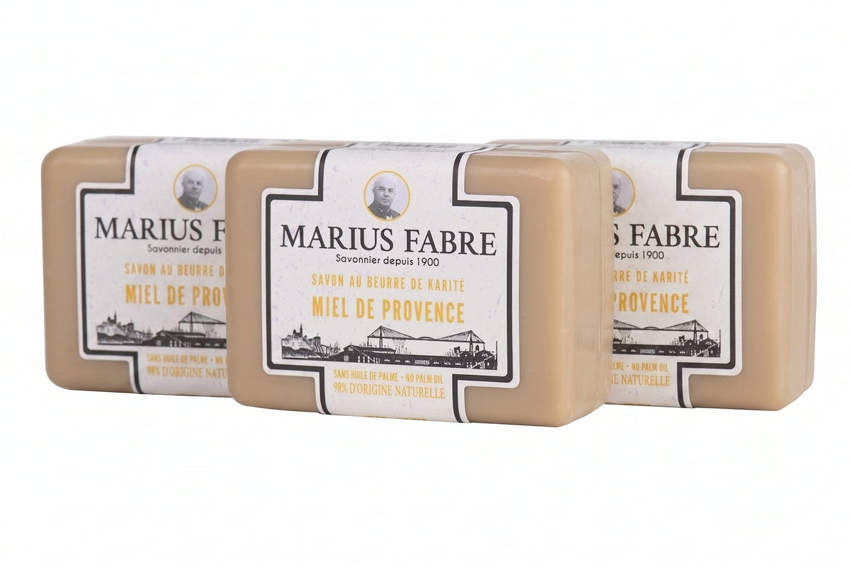 Marius Fabre Honey Shea Butter Soap Bar, set of 3, 100g each